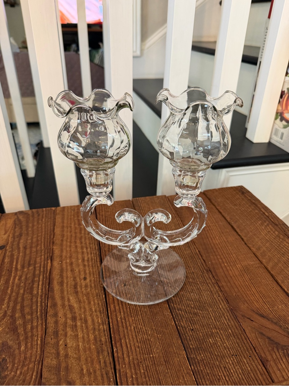 Vintage Clear Glass Double Votive Candle Holder - Picture 3 of 6